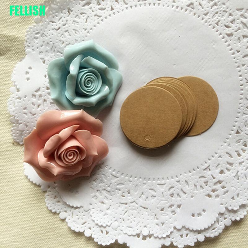 Bộ 100 Miếng Giấy Ghi Chú Hình Tròn Màu Nâu