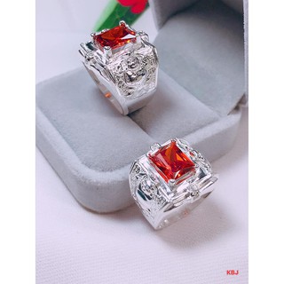 Nhẫn nam bạc ta mặt đá thần tài