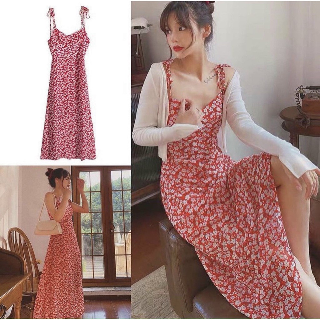 Đầm xòe hoa mùa hè, đầm đẹp cho phái nữ, hàng bán shop chuẩn đẹp, phom dưới 52kg tùy chiều cao | BigBuy360 - bigbuy360.vn