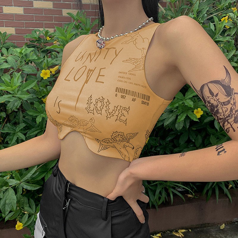 Áo ngắn dáng ôm không dây cổ tròn gợi cảm cho nữ | BigBuy360 - bigbuy360.vn