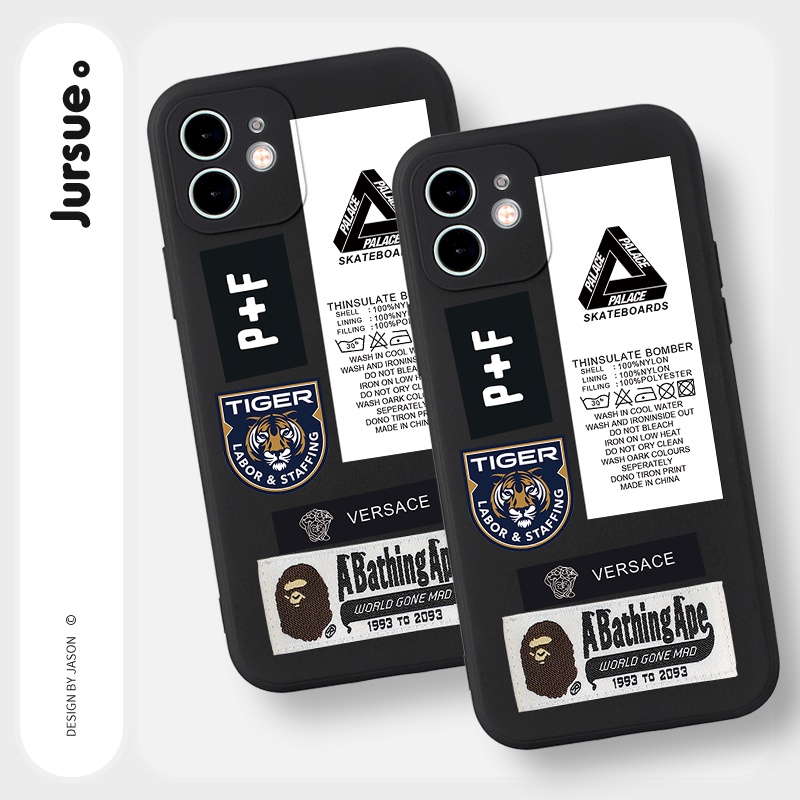 Ốp lưng JURSUE mềm chống bẩn hình độc lạ đen Cho iPhone 14 13 12 11 Pro Max SE 2020 X XR XS 8 7 ip 6S 6 Plus Y2304