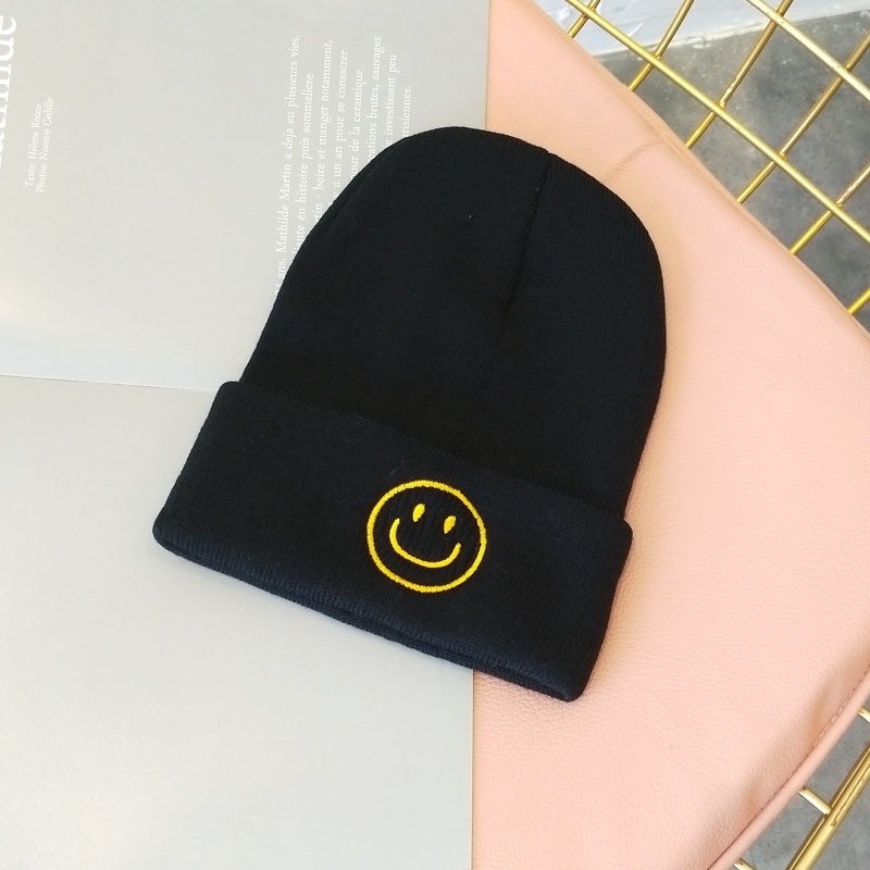 Mũ Nón Len Smile Mặt Cười nhiều màu ảnh thật - L10