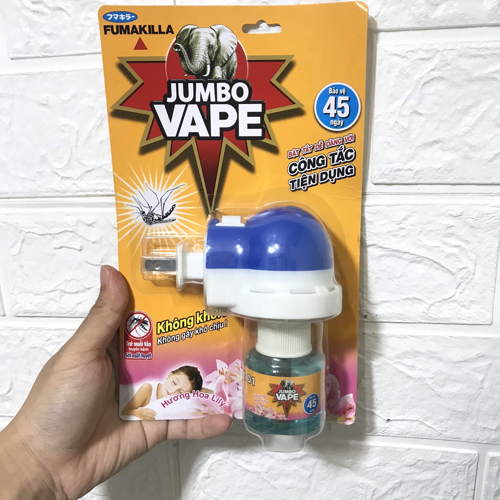 Máy xông Tinh dầu đuổi muỗi Jumbo Vape công nghệ Nhật Bản