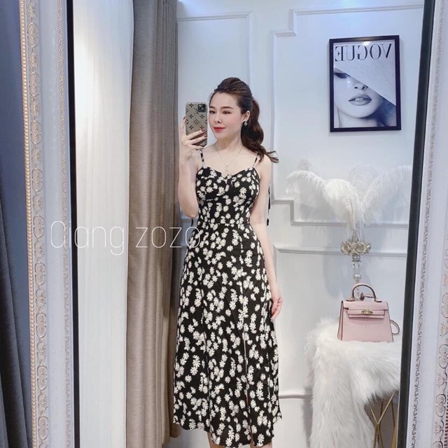 váy dây lụa hoa cúc