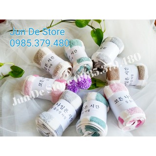 Khăn mặt lông cừu sọc chuyển màu 25x50❤️❤️❤️ LOẠI MỚI ❤️❤️❤️  Thấm hút tốt, màu sắc đẹp, êm, nhẹ nhàng, êm ái.