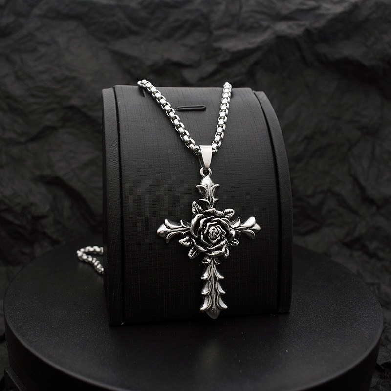 Vòng Cổ Dây Chuyền Chrome Hearts Hoa Hồng Dành Cho Nam Nữ