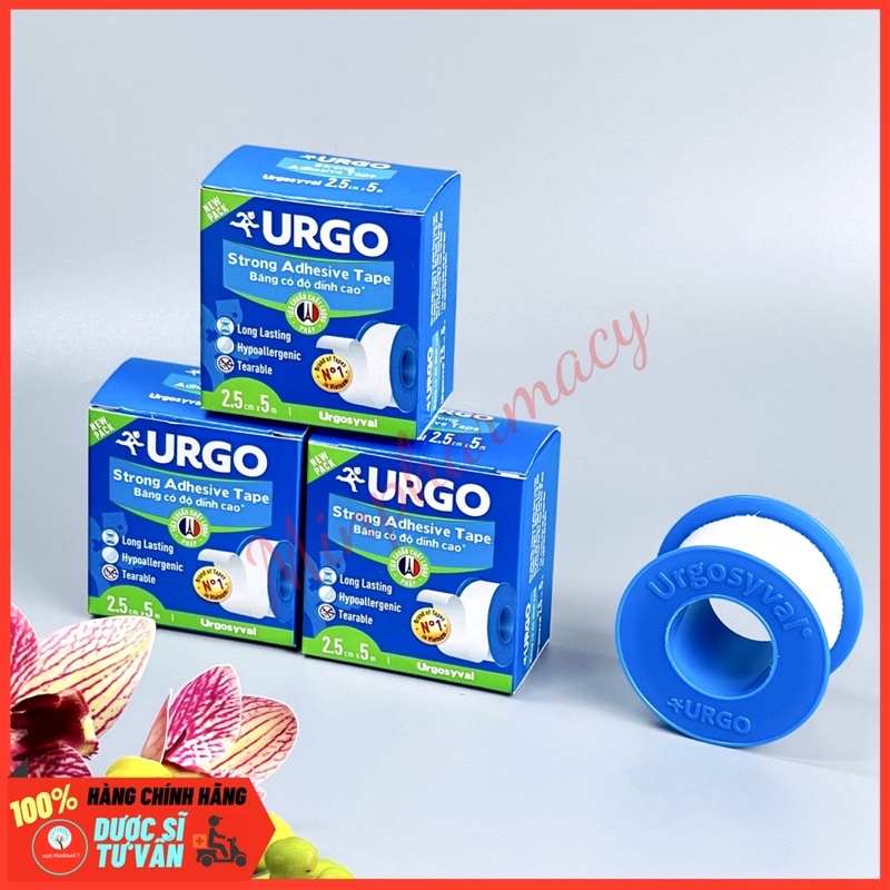 Băng keo lụa có độ dính cao Urgo Syval (2.5cm x 5m) - Minpharmacy