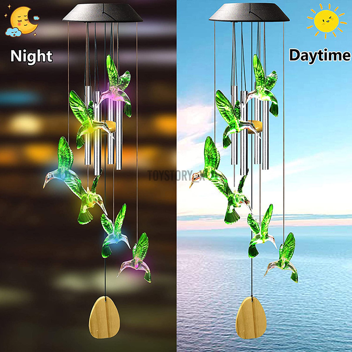 utterfly/ Color bubble column/HummingbirdSolar Wind Chime Light Waterproof