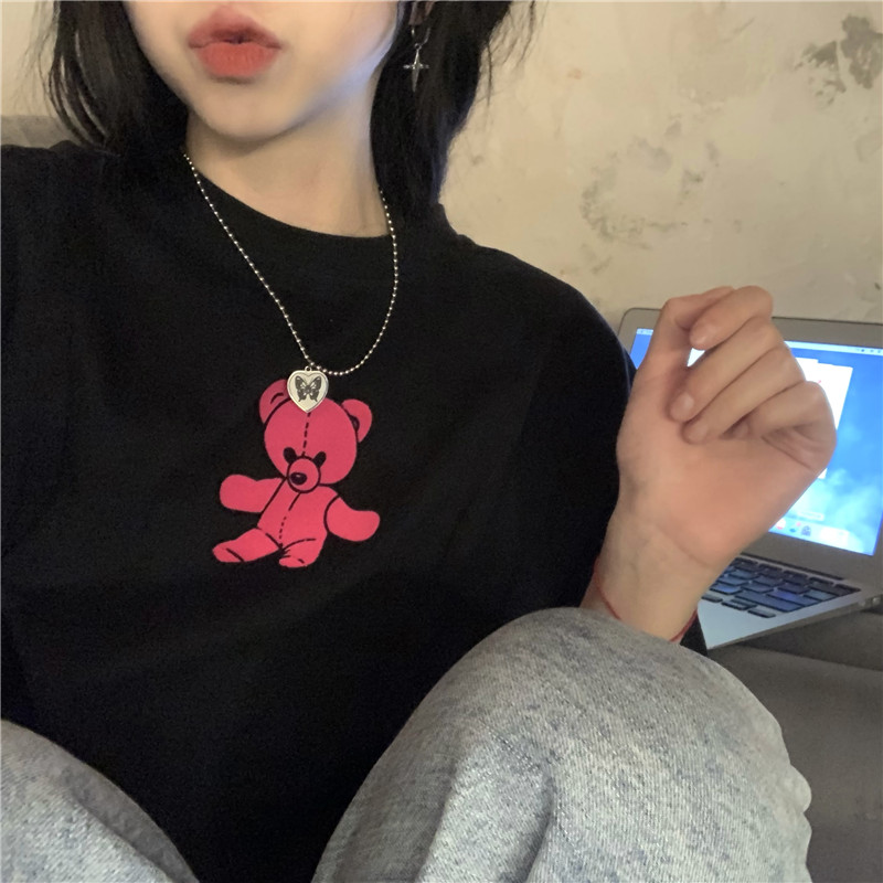 Áo thun tay ngắn cổ tròn kiểu dáng thời trang phong cách Hàn Quốc dành cho nữ