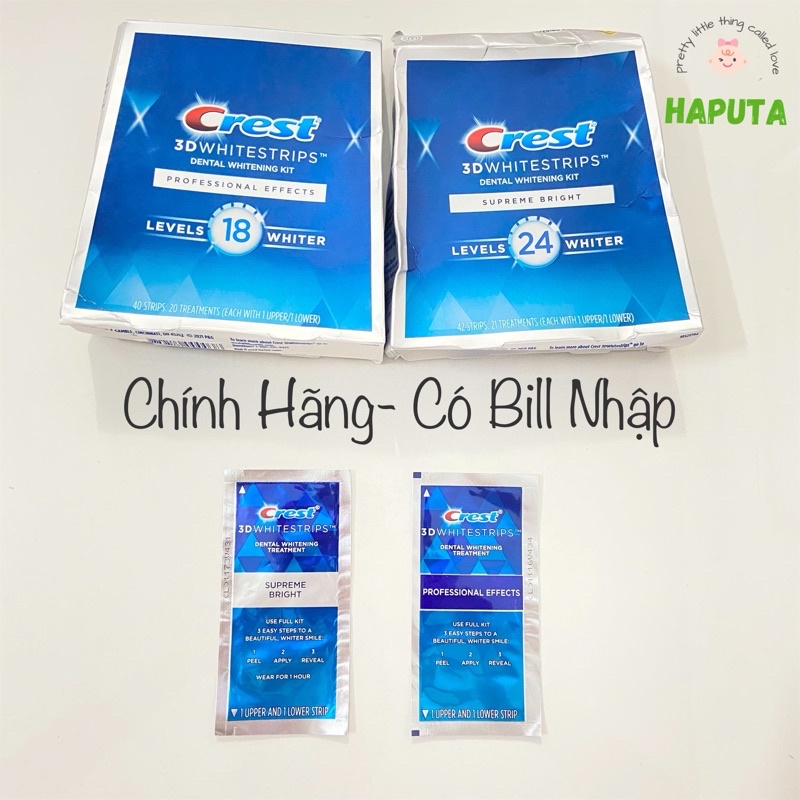 Miếng Dán Trắng Răng Crest 3D White Chính Hãng- Lẻ 1 Miếng
