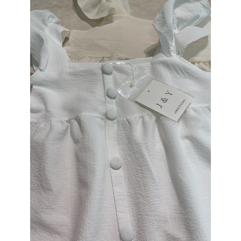 [Mã FAMARAL2 giảm 10K đơn 50K] Set Đũi Xốp 2 Dây Cánh Tiên Cúc Ngực Mix Quần Sooc