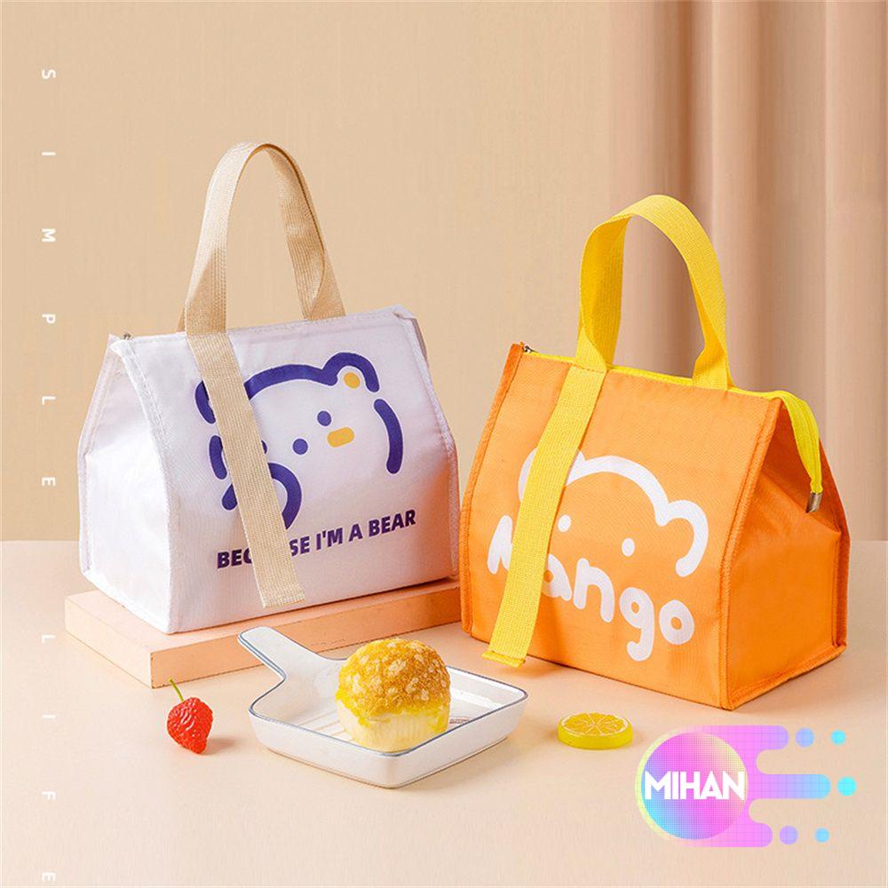 Túi đựng hộp cơm trưa du lịch/ dã ngoại giữ nhiệt xách tay nhỏ gọn nhiều màu sắc thời trang
