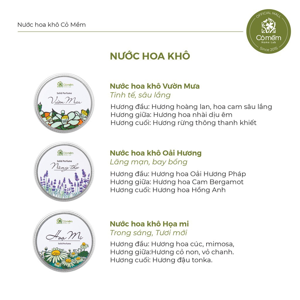 SHOP SBAY ĐÀ NẴNG Nước Hoa Khô/ Dầu Thơm Khô Cỏ Mềm [Tặng Túi Vải]