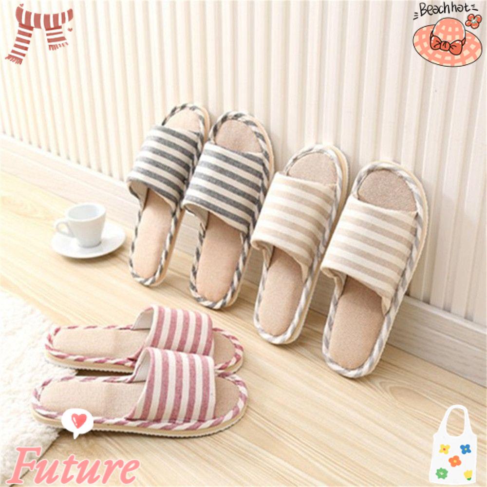 Dép Cotton Đi Trong Nhà / Khách Sạn Họa Tiết Kẻ Sọc Nhiều Màu Sắc