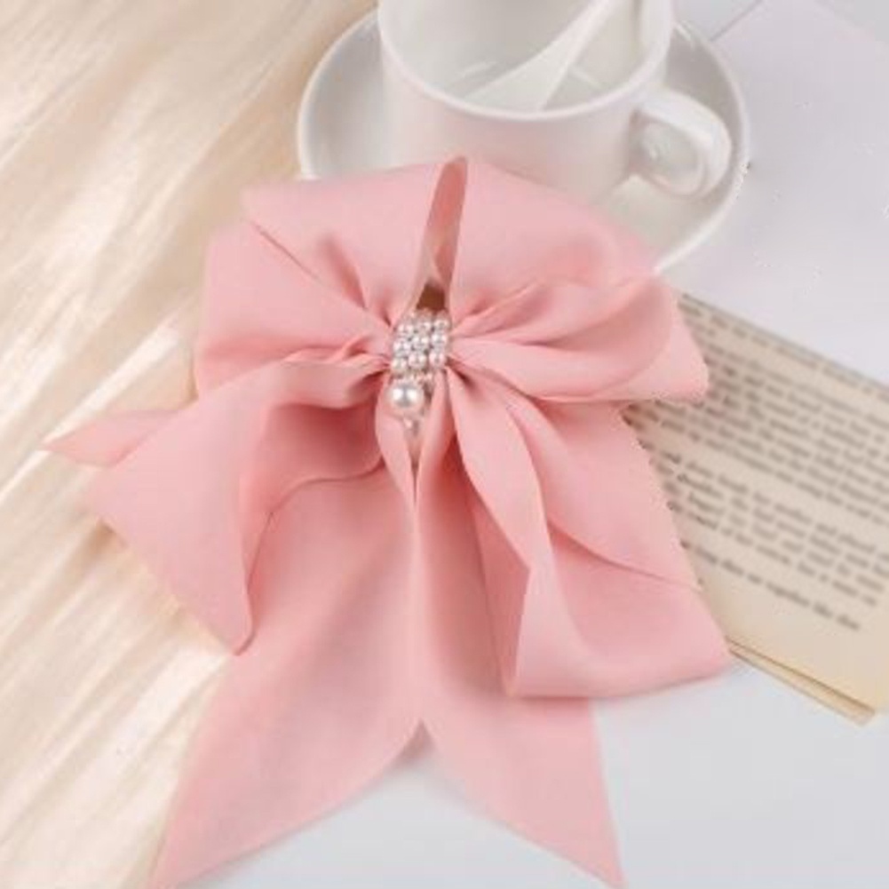 Dây Cột Tóc Cao Su Co Giãn Phối Nơ Dễ Thương Dành Cho Nữ