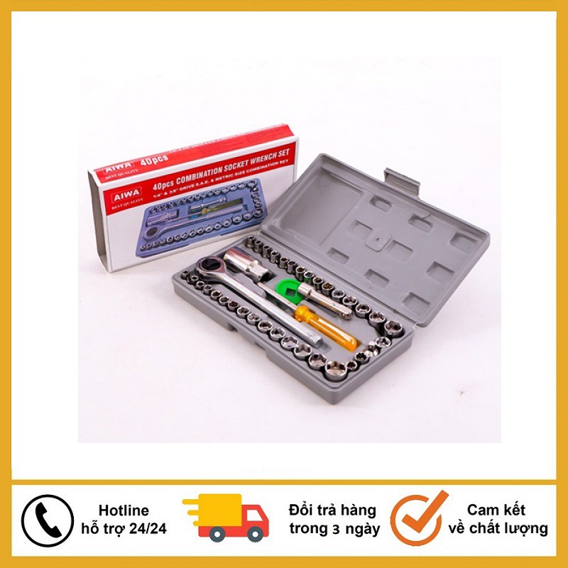 Bộ khẩu thông minh mở siết ốc và bugi 40 chi tiết