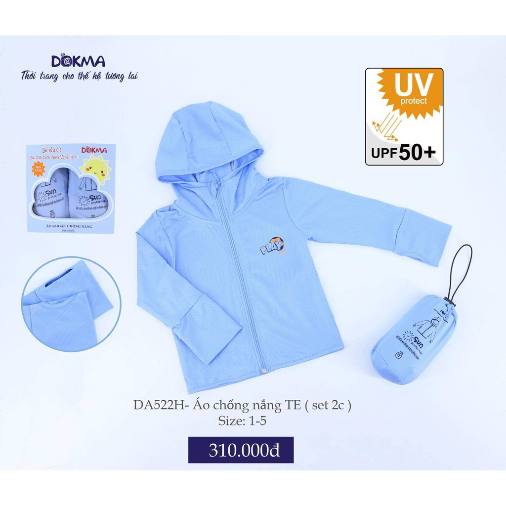 (1 và 5 tuổi) Áo khoác chống nắng Dokma, ngăn tia UV đến 98% (DA522H)