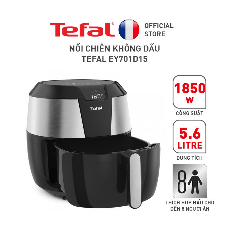 [Mã ELTEFALWL5 giảm 10% đơn 500K] Nồi chiên không dầu Tefal EY701D15