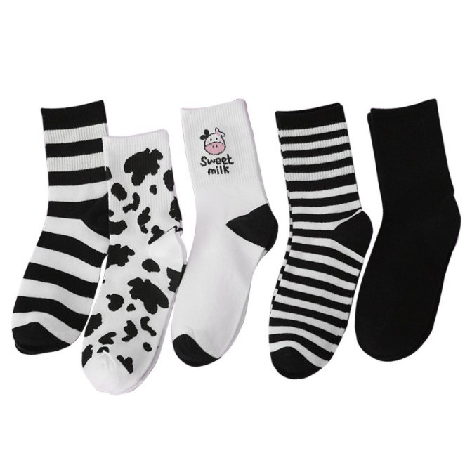 Set 5 đôi tất hình quả bơ cao cổ, vớ quả bơ dễ thương cotton thoáng mát