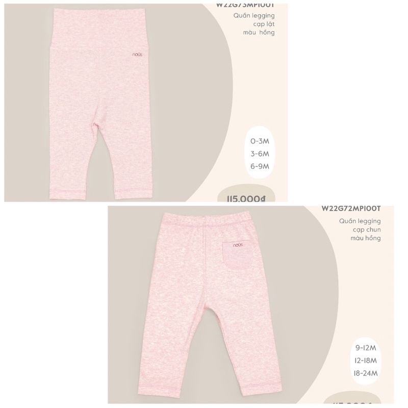 [0-24M] Quần legging Nous dành cho bé trai bé gái 0-2Y