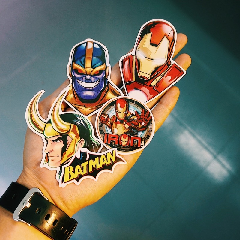 STICKER MARVEL - SET STICKER TRANG TRÍ MŨ BẢO HIỂM, ĐIỆN THOẠI, LAPTOP, VALI, XE MÁY,... - NGHIỆN STICKER