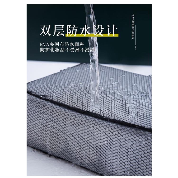 Túi EVA đựng mỹ phẩm đồ giặt giũ có kẹp lưới sức chứa lớn chống thấm nước du lịch