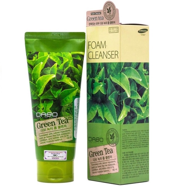 Sữa rửa mặt dành cho nam tinh chất trà xanh DABO GREEN TEA Hàn quốc loại bỏ dầu mụn 180ml/Hộp