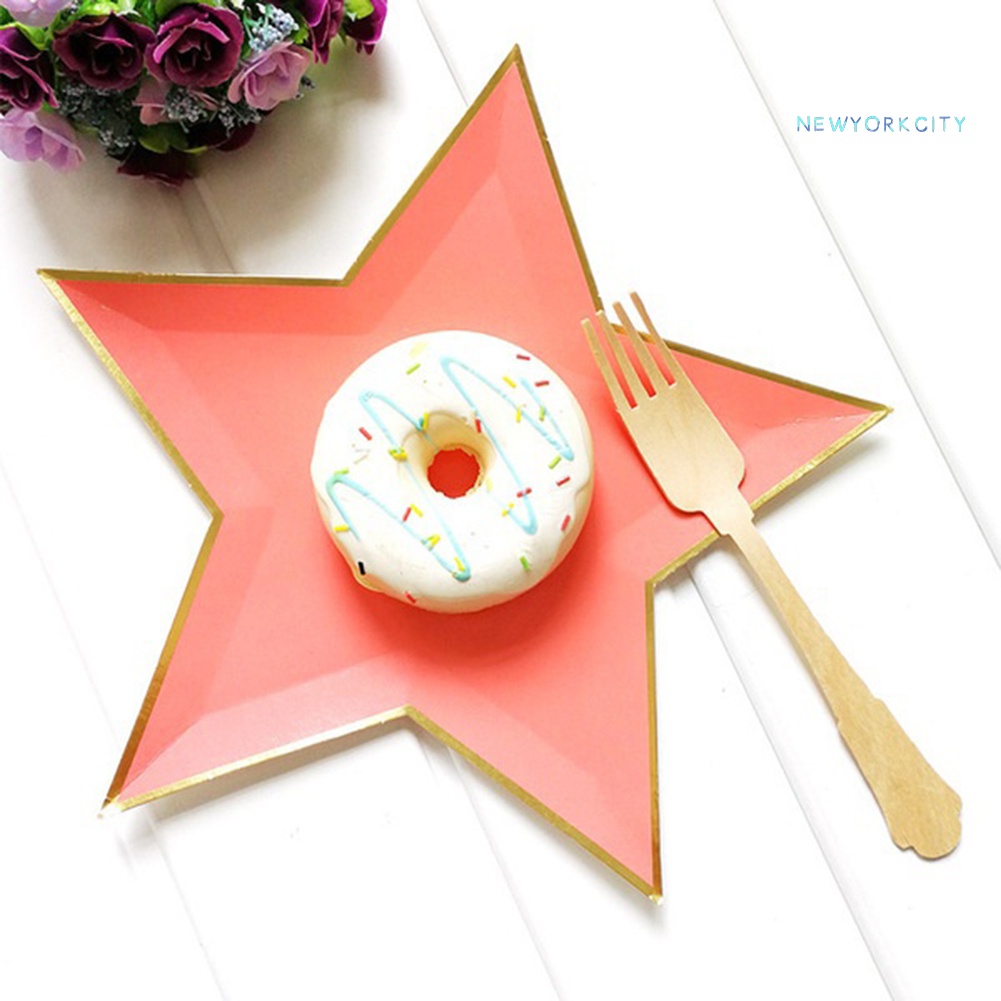 Set 8 Đĩa Giấy Hình Ngôi Sao Dành Cho Tiệc Sinh Nhật