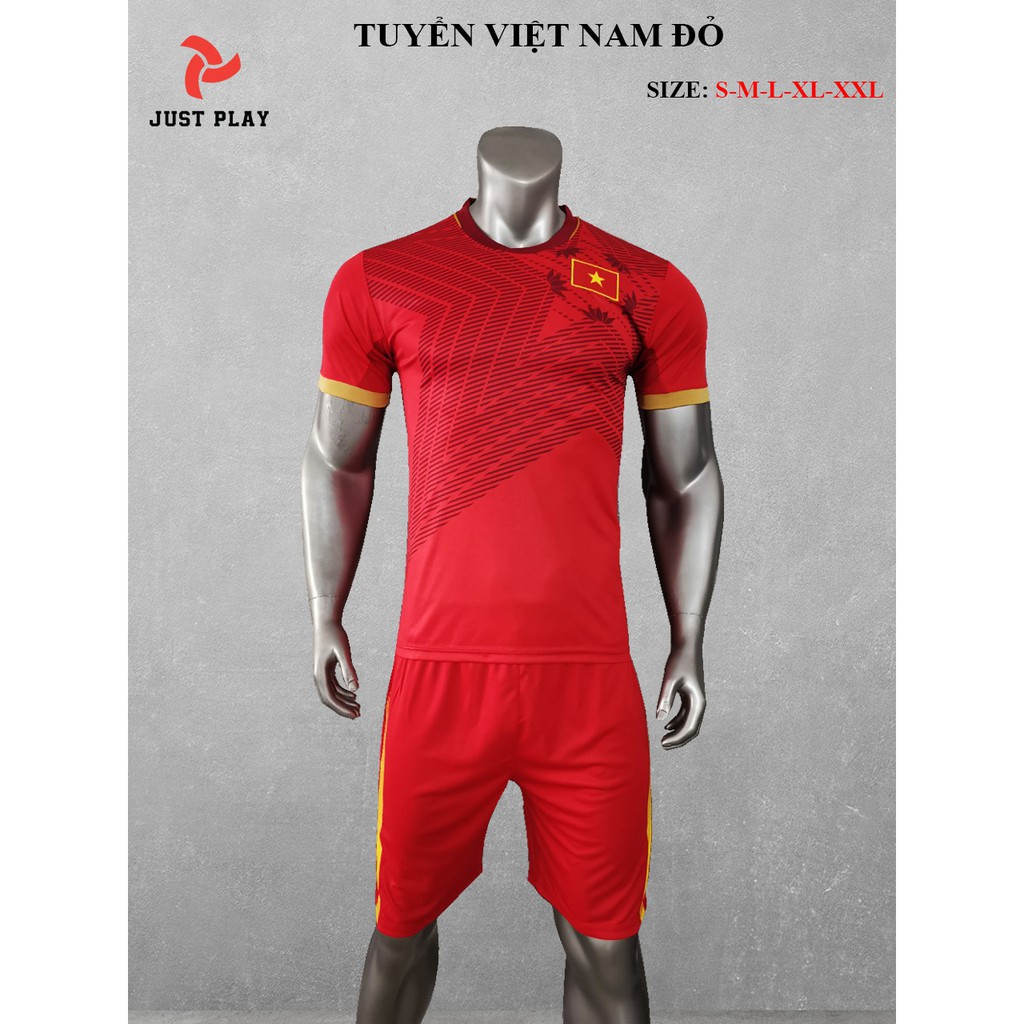 Quần áo đá banh, áo đá bóng tuyển Việt Nam đỏ 2020  ཾ