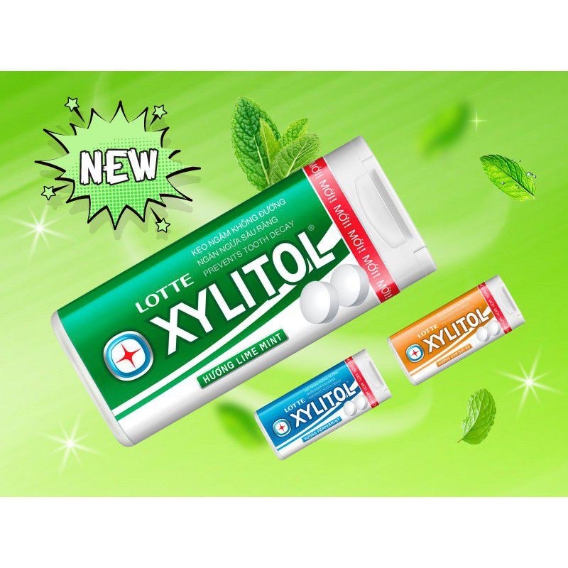 Kẹo Ngậm Không Đường Lotte Xylitol 3 mùi