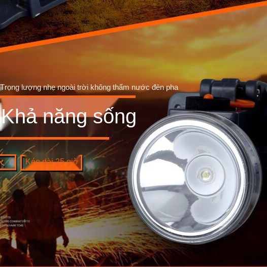 Đèn pha Yani 9811 ánh sáng trắng vàng pin lithium có thể sạc lại đánh cá thợ mỏ mũ bảo hiểm khẩn cấp di động ngo