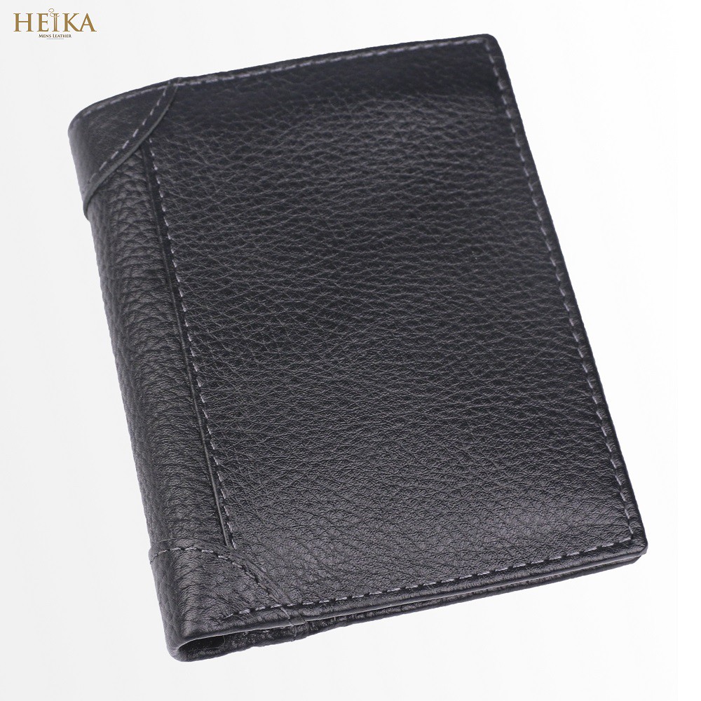 Bóp ví nam da bò thật HEIKA cao cấp, có nhiều ngăn đựng tiền lịch lãm VD118 (đen - nâu - xanh)