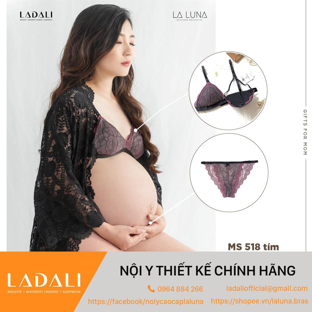 Bộ Đồ Lót Sau Sinh Cho Con Bú Size Lớn Chống Chảy Xệ + Quần Lót Bầu - MS 518 Tím