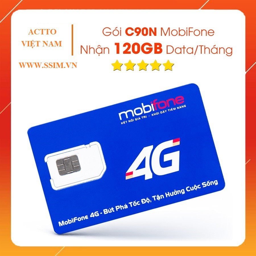 SIM C90N 4G MOBIFONE 180GB DATA + 1000 PHÚT MOBI + 50P LIÊN MẠNG