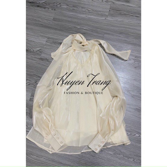 Áo sơ mi tơ ánh tiểu thư siêu sang