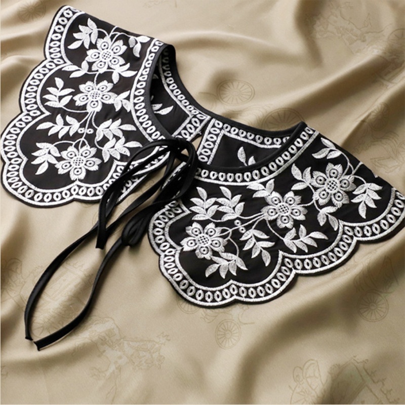 Khăn Choàng Vai Giả Khăn Choàng Thêu Hoa Phối Dây Cột Kiểu Vintage