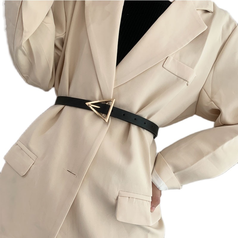 Thắt Lưng Đa Năng Đơn Giản Thiết Kế Khóa Tam Giác Thời Trang Hàn Quốc Mới