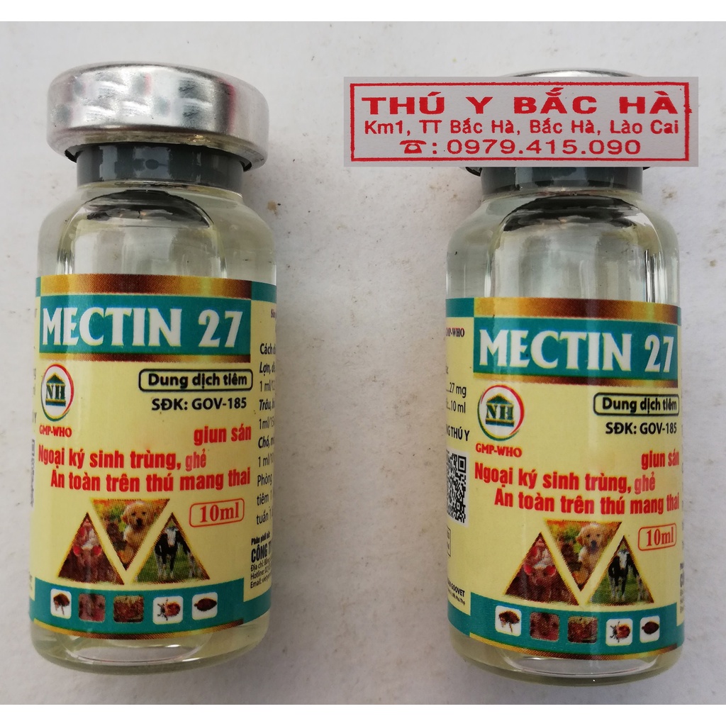 MECTIN 27 lọ 10ml Chuyên dùng cho gia súc, trâu, bò, lợn, chó, mèo, thỏ