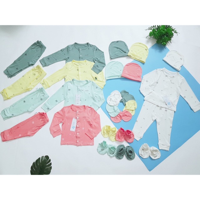 Bộ dài tay sơ sinh sợi tre Bons99 (sale)