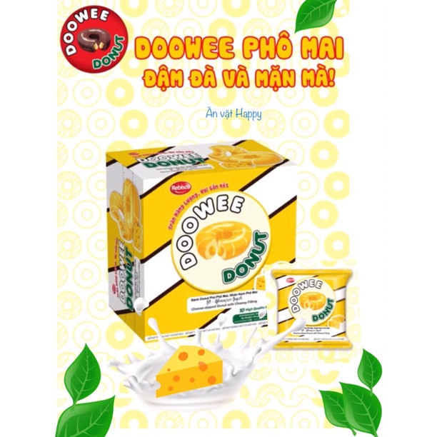 Bánh Donut DOOWEE phủ Phô mai/ Sôcôla/ Dâu/ Cam/ Sữa gói 30g