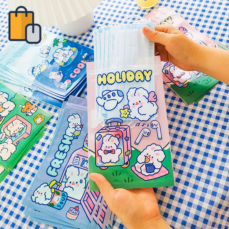 Túi Zip Thiết Kế Hình Thỏ Dễ Thương Dùng Để Đựng Đồ Tiện Lợi