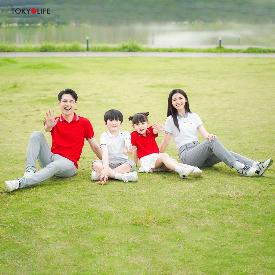 Áo Polo TRẺ EM GOLD phông cộc tay, cổ phối sọc 2 màu, vải cotton TOKYOLIFE I3POL805K