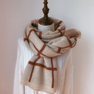 Khăn quàng cổ nam nữ, khăn len đôi nam mềm hàn quốc lông cừu caro to vintage BEOCHANCHAN