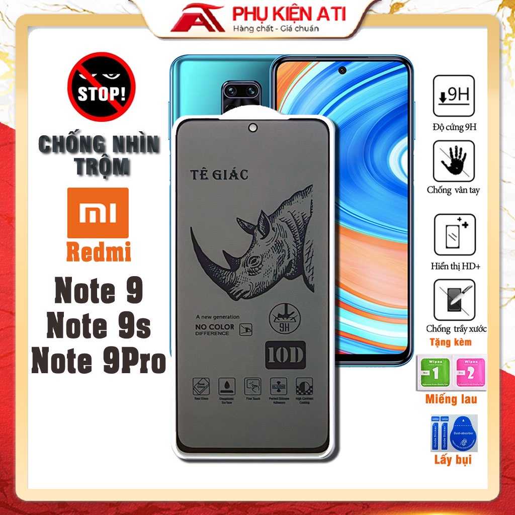 Kính cường lực Xiaomi Redmi Note 9s/ Note 9/ Note 9Pro-Chống nhìn trộm-Độ trong suốt cao-Bảo vệ sự riêng tư