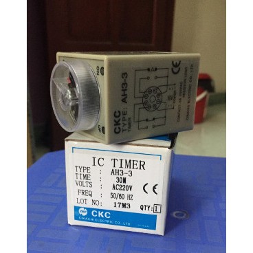 Rơ le thời gian Timer CKC AH3-3 220VAC 10S,30S,60S 10M, 30M,60M