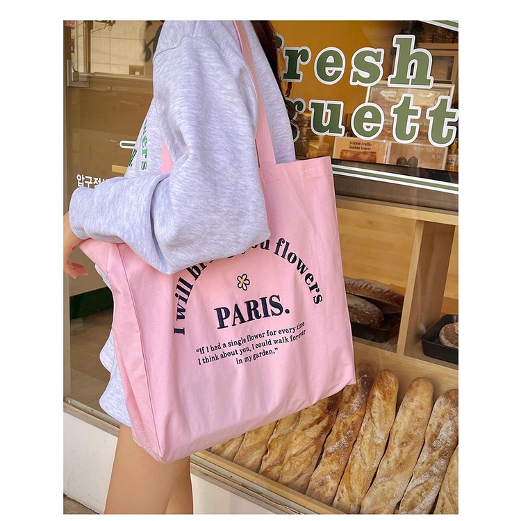 Túi Xách Đựng Hộp Cơm Trưa In Họa Tiết Paris Thời Trang Cho Nữ