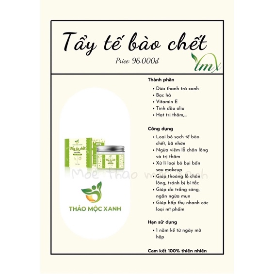 TẨY DA CHẾT THẢO MỘC XANH 100gram