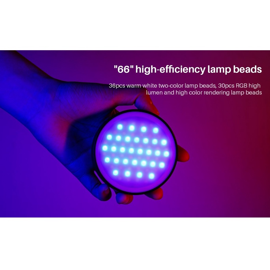 ULANZI R66 RGB  - HÀNG CHÍNH HÃNG - Đèn LED đổi màu RGB | 20 hiệu ứng đặc biệt | Pin 2000mAh