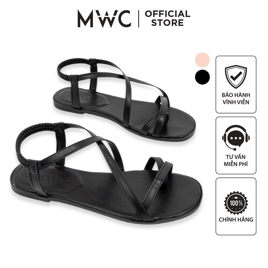 Giày MWC 2868 - Giày Sandal Đế Bệt, Giày Sandal Quai Chéo Xỏ Ngón Đế Bệt Siêu Hot