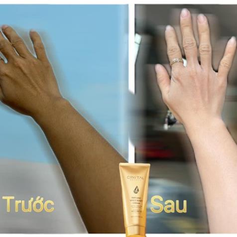 Kem dưỡng thể Crystal Beauty, white body cream và làm trắng da an toàn trắng sáng